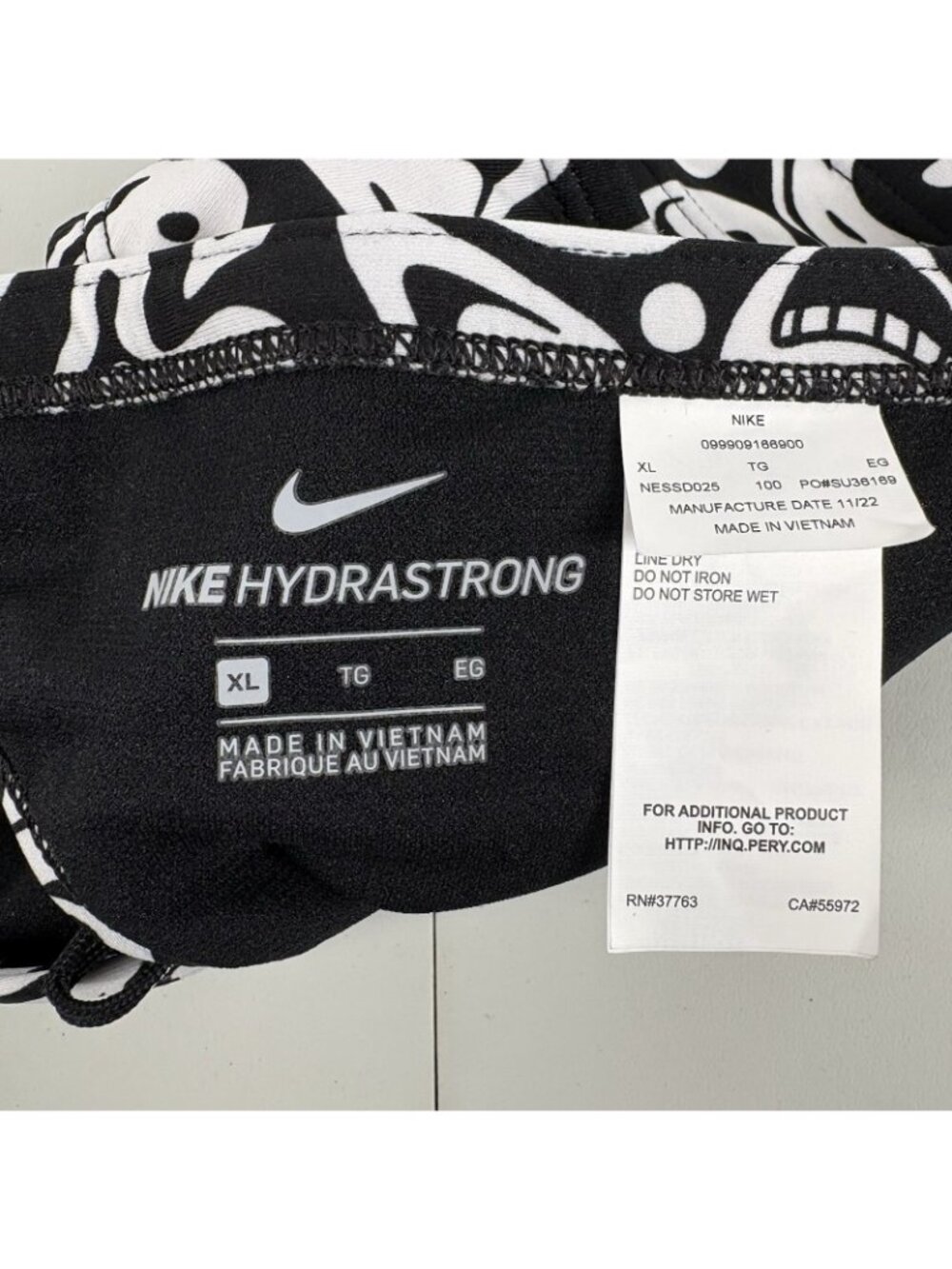 Nike Women XL Black White Multi Print Hydrastrong Cheeky Bikini Swim Bottom NWT - Picture 8 of 13